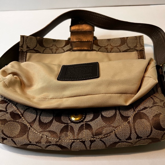 Coach Vintage 2005 Signature Flap Shoulder Bag W/Snake Skin Bronze  8K38 - Picture 11 of 15
